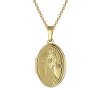 trendor Schmuck Medaillon mit Kette Gold plattiertes 925 Silber 39544