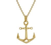 trendor 41160 Anker-Anhänger Gold 333 mit vergoldeter Silber-Kette für Herren 45 cm
