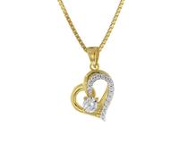 trendor 41486 Ketten-Anhänger Herz Gold 333/8K an goldplattierter Silberkette 45 cm