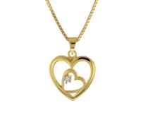 trendor 41488 Herz-Anhänger Gold 333/8K an goldplattierter Silber-Halskette 42 cm