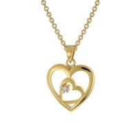 trendor 41502 Herz-Anhänger Gold 333/8K an vergoldeter Silber-Halskette 40 cm