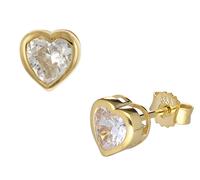 trendor 41549 Damen-Ohrringe Gold 333/8K Herz mit Zirkonia