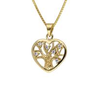 trendor Schmuck 41555 Anhänger Lebensbaum Gold 333/8K mit goldplattierter Silberkette 42 cm