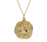 trendor 41960-01 Steinbock Sternzeichen Ø 20 mm mit 333/8K Herren-Goldkette 50 cm