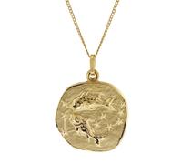 trendor 41960-03 Fische Sternzeichen Ø 20 mm mit 333/8K Goldkette für Herren 50 cm