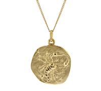 trendor 41960-11 Skorpion Sternzeichen Ø 20 mm mit 333/8K Goldkette für Herren 60 cm