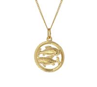 trendor 41980-03 Halskette mit Sternzeichen Fische 333 Gold Ø 16 mm 40 cm