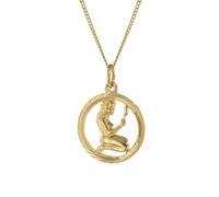 trendor 41980-09 Halskette mit Jungfrau Sternzeichen 333 Gold Ø 16 mm 45 cm