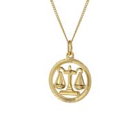 trendor 41980-10 Halskette mit Waage Sternzeichen-Anhänger 333 Gold Ø 16 mm 45 cm