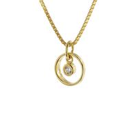 trendor 51098 Kinder Taufring-Anhänger Gold 333 mit Vergoldeter Silberkette