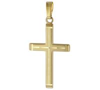 trendor 51369 Kreuz-Anhänger Gold 585 / 14K Kreuz für Damen/Herren/Kinder