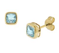 trendor 51684-02 Damen Ohrringe Gold 333 / 8K Ohrstecker Synt. Aquamarin