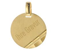 trendor 51797 Gravur-Anhänger für Damen und Herren Gold 333/8K Ø 16 mm