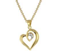 trendor Anhänger Herz Gold 333 / 8K mit vergoldeter Silberkette zauberhafter Halsschmuck für Damen, diese Halskette ist eine tolle Geschenkidee, 51820-38 38 cm