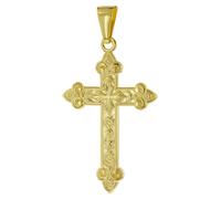 trendor Kreuz-Anhänger Gold 333 (8 Karat) 35 x 24 mm zeitloser Halsschmuck für Herren, elegante Geschenkidee aus Echtgold, 51997