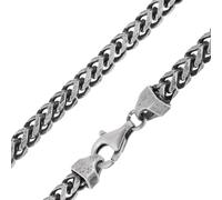trendor 68205 Herren-Halskette 925 Silber Oxydiert Fuchsschwanzkette 4.3 mm 50 cm