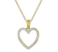 trendor 68218 Schmuck-Anhänger Herz Gold 333/8K mit vergoldeter Silberkette 45 cm
