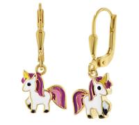 trendor 68484 Mädchen-Ohrringe Gold 333/8K Ohrhänger mit Einhorn