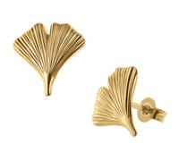 trendor 75079 Damen Ohrringe 333 Gold Ohrstecker Ginkgo-Blatt