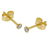 trendor Ohrstecker für Damen und Herren 585 Gold (14 Kt) Zirkonia 2,5 mm Ohrschmuck aus Echtgold, Goldschmuck für Frauen und Männer, Geschenkidee 75096