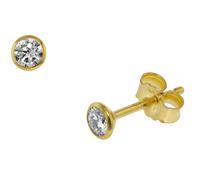 trendor 75098 Ohrstecker für Damen und Herren 585 Gold (14 Kt) Zirkonia 3.5 mm