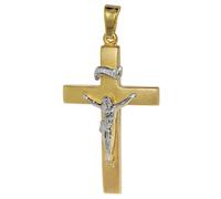 trendor Schmuck Kruzifix-Anhänger Gold 750 (18 Karat) 35 x 19 mm 75118