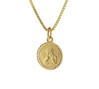 trendor Schmuck 75214 Kinder Schutzengel Anhänger Gold 585 mit goldplattierter Kette, 40 cm