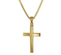 trendor 75263 Kreuz-Anhänger Gold 333 (8 Karat) + Goldplattierte Kette 60 cm