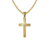 trendor 75426 Kreuz-Anhänger Gold 333 / 8 Karat mit vergoldeter Halskette 40 cm
