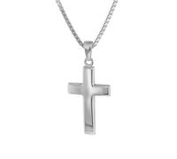 trendor 75440 Kreuz-Anhänger Weißgold 585 / 14K mit Silberkette 42 cm