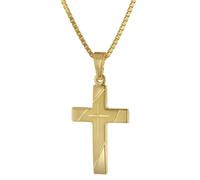 trendor Schmuck 75676 Kreuz Anhänger Gold 333 mit goldplattierter Silberkette 42 cm