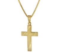 trendor 75676 Kreuz Anhänger Gold 333 mit goldplattierter Silberkette 60 cm