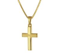 trendor Kreuz-Anhänger für Kinder Gold 333 mit goldplattierter Halskette 75680-38 38 cm