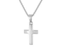 trendor Kreuz-Anhänger für Kinder Weißgold 333 + Silberkette edler Kinder-Schmuck, Kreuzanhänger aus Weißgold für Jungen und Mädchen, Geschenkidee 75691