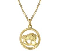 trendor 75940-05 Sternzeichen Stier Gold 333 Anhänger Ø 16 mm + Halskette