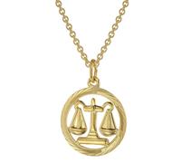trendor Schmuck 75940-10 Sternzeichen Waage Gold 333 Anhänger Ø 16 mm + Halskette