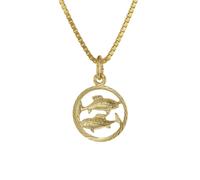 trendor 75990-03 Kinder Sternzeichen Fische 333 Gold + goldplattierte Kette
