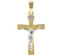 trendor Schmuck 78803 Kruzifix-Anhänger für Herren 585 Gold Bicolor 29 mm