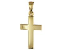 trendor Anhänger 585 Gold Kreuz 18 mm Damen Kettenanhänger aus Gold, modischer Kreuzanhänger, zeitlose Geschenkidee, zauberhafter Schmuck aus Echtgold 08609