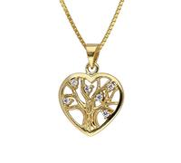trendor Schmuck 41555 Anhänger Lebensbaum Gold 333/8K mit goldplattierter Silberkette 42 cm