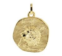 trendor Anhänger Löwe Sternzeichen 925 Silber Vergoldet ⌀ 20 mm wunderschönes Schmuckstück für Damen und Herren, elegante Geschenkidee 21300-08