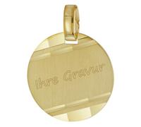 trendor Anhänger mit Namen Gold 333/8 Karat Gravurplatte Ø 16 mm inklusive Wunsch-Gravur Gravurschmuck aus Echtgold, Schmuckstück für Damen und Herren, 51796