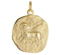 trendor Anhänger Sternzeichen Widder 925 Silber Vergoldet Ø 20 mm Schmuckstück für Damen und Herren, zeitlose Geschenkidee, 21300-04