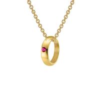 trendor Anhänger Taufring Gold 333 mit Rubin an goldplattierter Kette 39460-40 40 cm