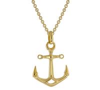 trendor 41160 Anker-Anhänger Gold 333 mit vergoldeter Silber-Kette für Herren 50 cm