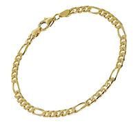 trendor Schmuck Armband Gold auf Silber 925 Figaro Breite 4,3 mm 51398