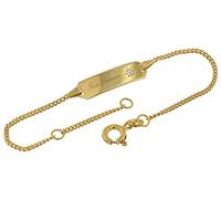 trendor Armband mit Gravur für Kinder Gold 333 (8 Karat) Länge 14/12 cm inklusive Wunsch-Gravur Armkette für Kids, Armband für Mädchen und Jungen, 75245