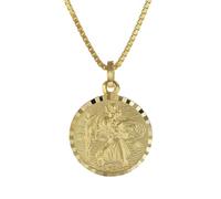 trendor Schmuck 08520 Christophorus Anhänger Gold 333 mit plattierter Herren-Halskette, 60 cm