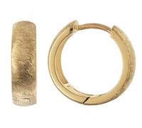 trendor Creolen 925 Silber Vergoldet Eismatt Ohrringe ⌀ 14 mm Ohrschmuck für Damen, Herren und Kinder, Scharnier-Creolen, kleine Huggies, Geschenkidee 21742