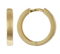 trendor Creolen Ohrringe 925 Silber Matt Vergoldet ⌀ 15,7 mm 21729 | Ohrschmuck für Frauen und Männer, Scharnier-Creolen, Sterlingsilber, Geschenk für sie und ihn